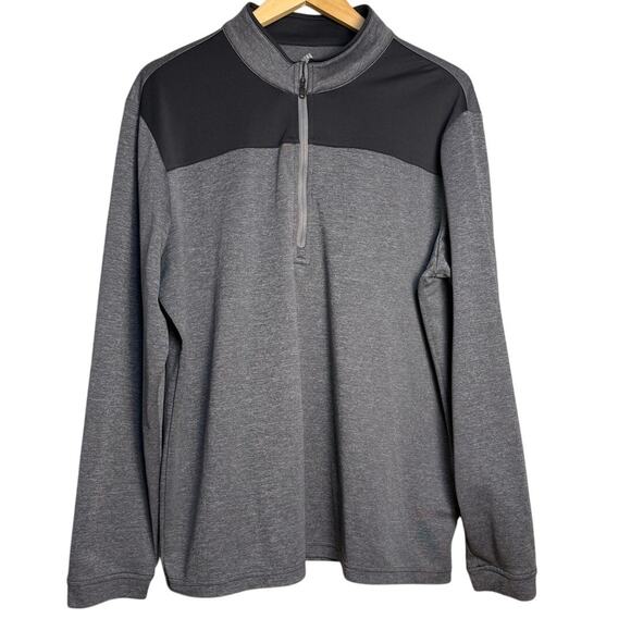 ADIDAS Golf Men Lightweight UPF 1/4 Zip Pullover Gray Black Sweatshirt, Size L - Picture 1 of 7